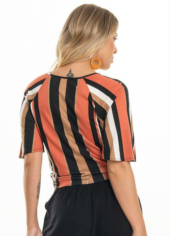 

Blusa Listrada Feminina Rovitex Preto