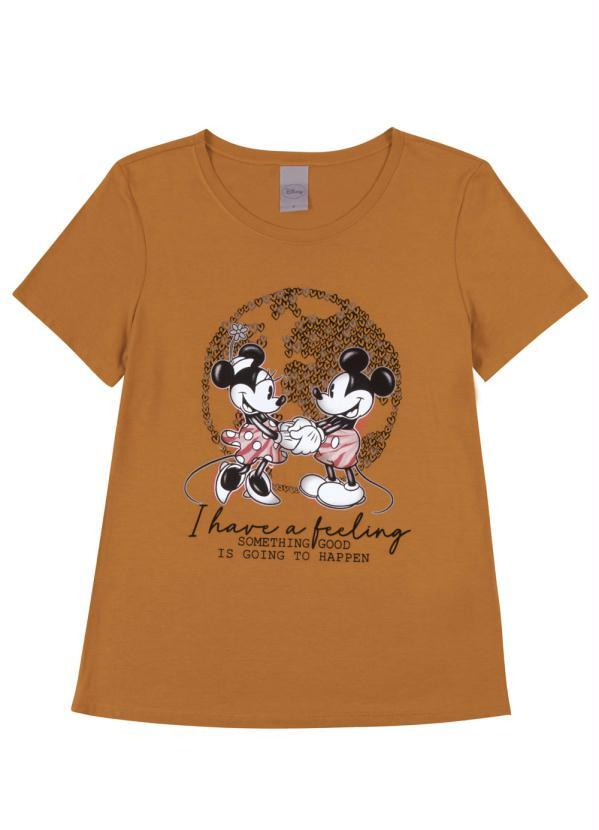 

Blusa Manga Curta Estampada com Fóil Laranja