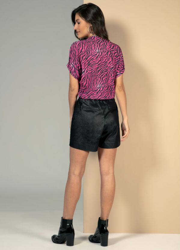 

Blusa Tigre Pink com Amarração Frontal, Rosa