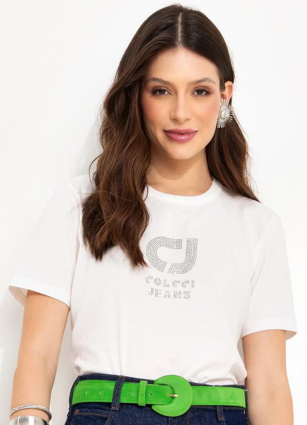 Camiseta com Aplicação Cj Off White