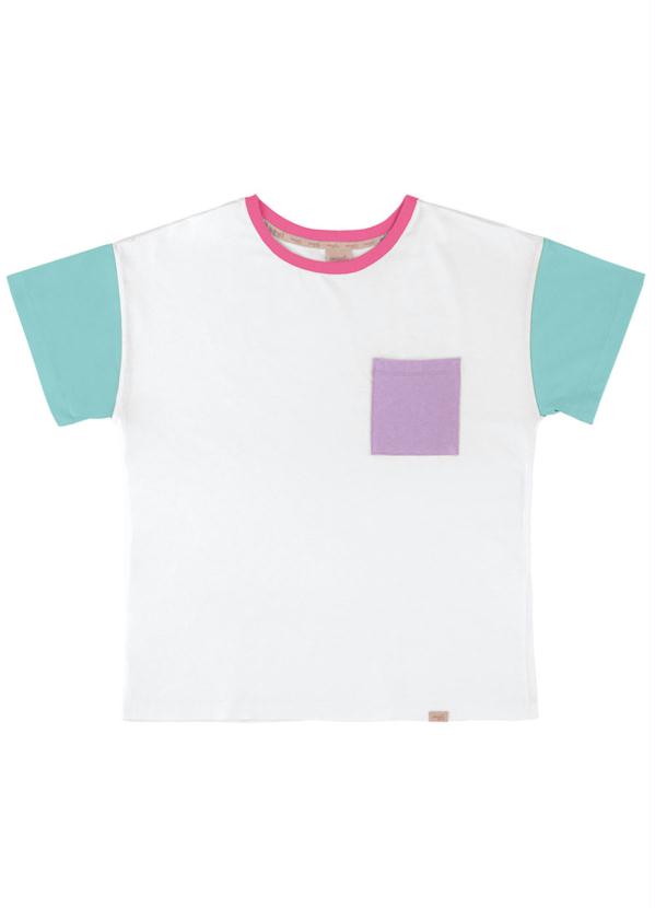 T-Shirt Color Block Branco