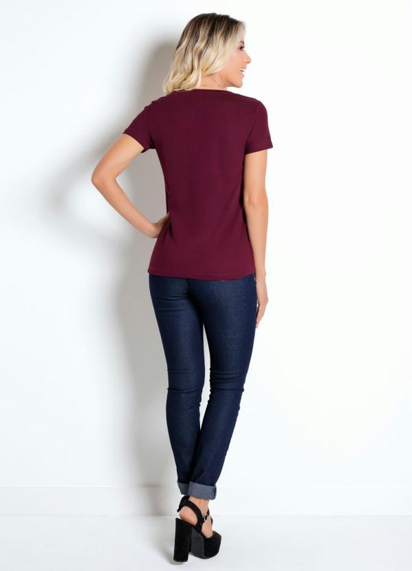 

T-Shirt com Estampa Arizona Bordô, Vermelho