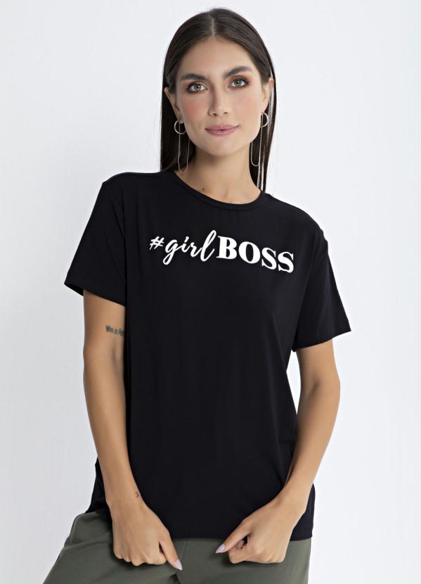 T-Shirt Girl Boss Preto