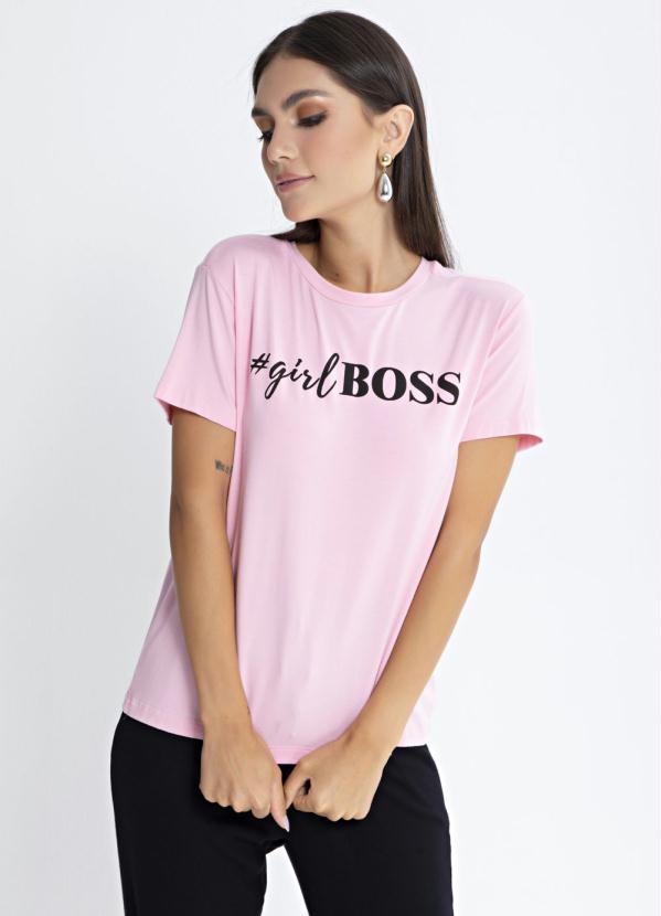 T-Shirt Girl Boss Rosa