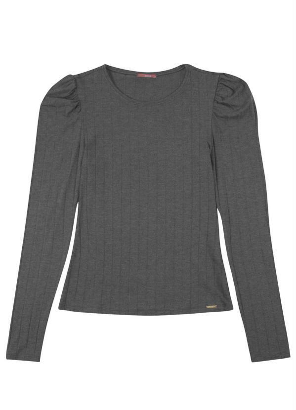 

Blusa com Manga Longa Bufante Cinza