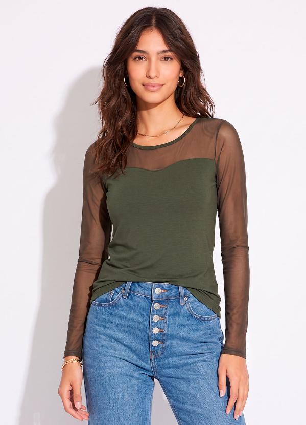 Blusa Verde em Malha de Viscose