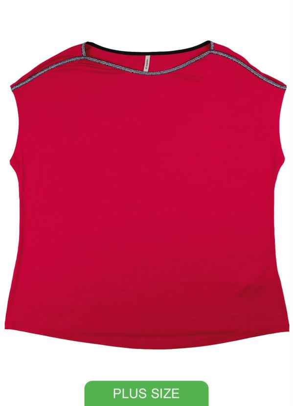 Blusa Plus Size em Malha de Viscose Vermelho