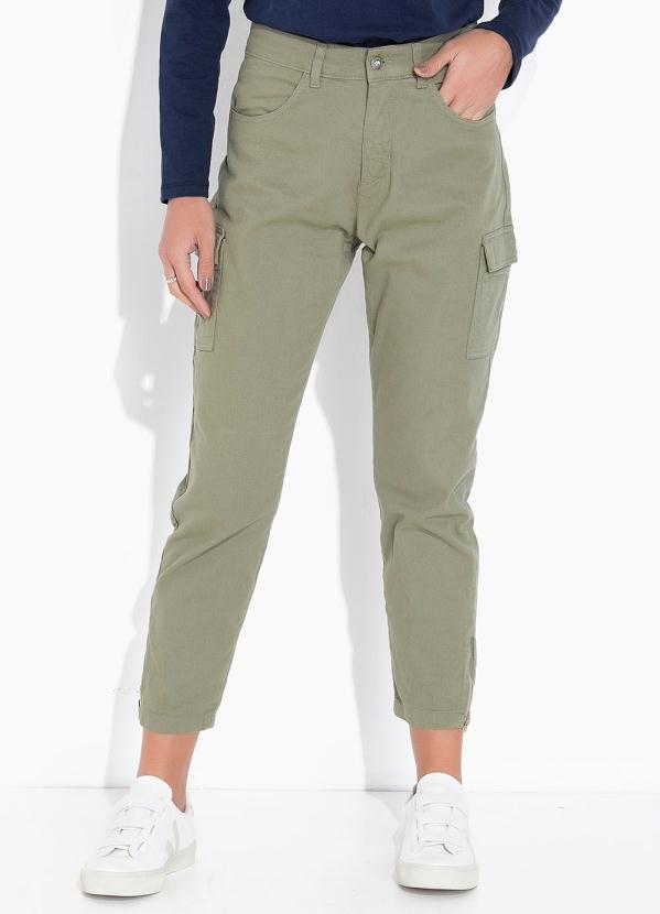 Calça Jeans Cargo Verde