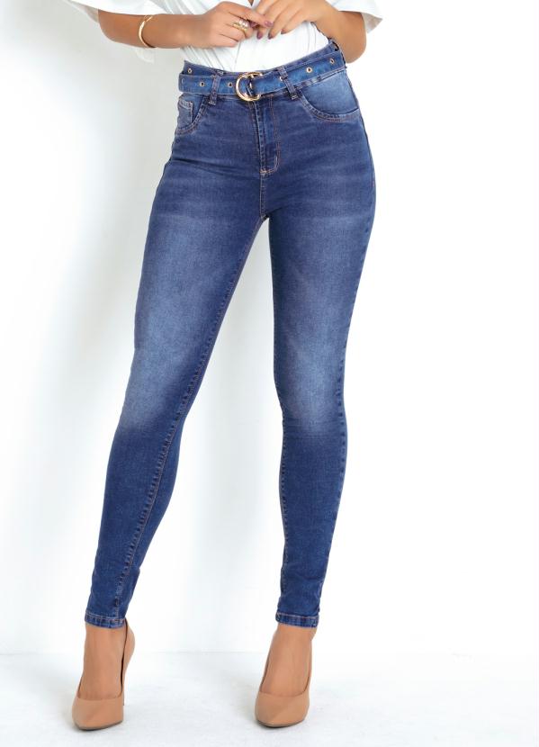 Calça Jeans Sawary Cintura Intermediária e Cinto