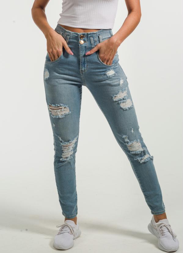 Calça Jeans Skinny Clochard Azul