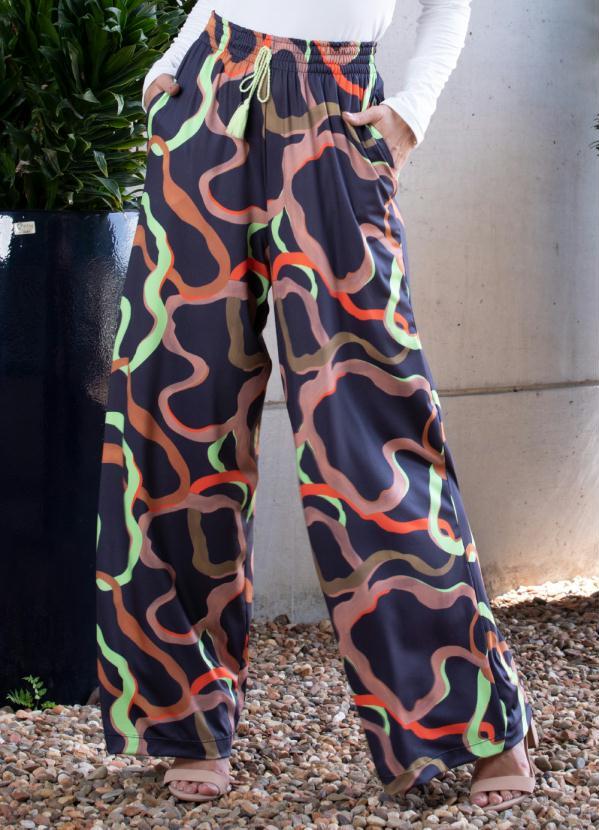 Calça Abstrato com Tassél