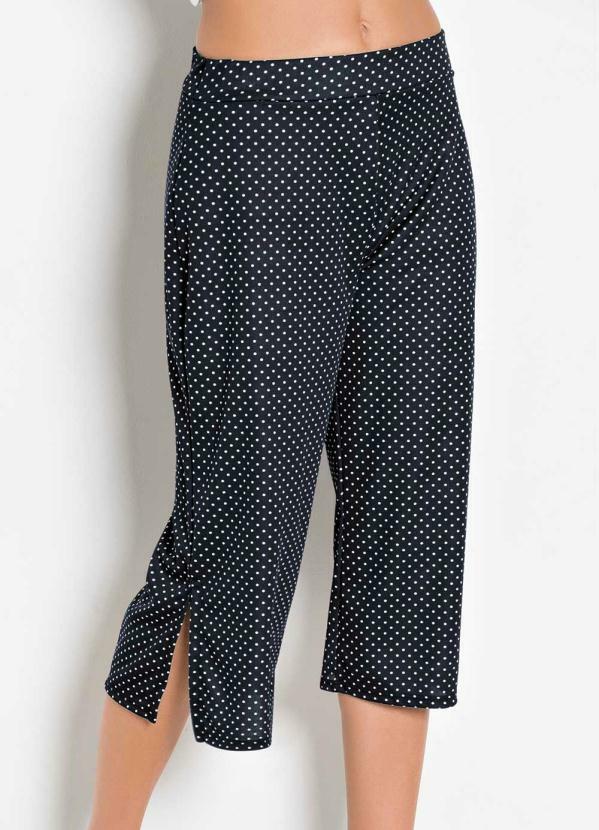 

Calça Pantacurt Poá com Fenda Lateral, Preto
