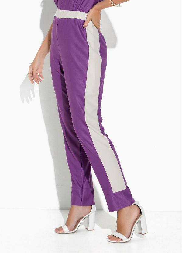 Calça Bicolor com Recortes