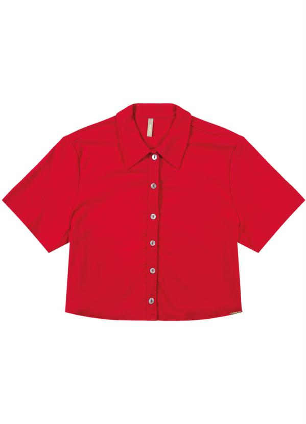 Camisa Feminina de Manga Curta Vermelho