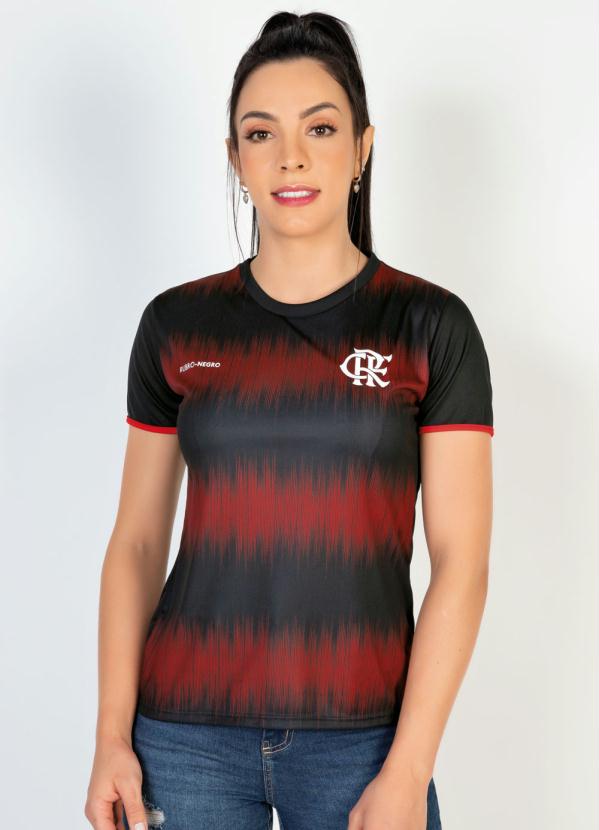 Camiseta Flamengo Feminina Part Preta
