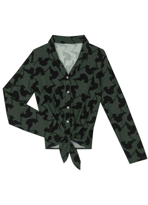 

Camisa Manga Longa com Amarração Verde
