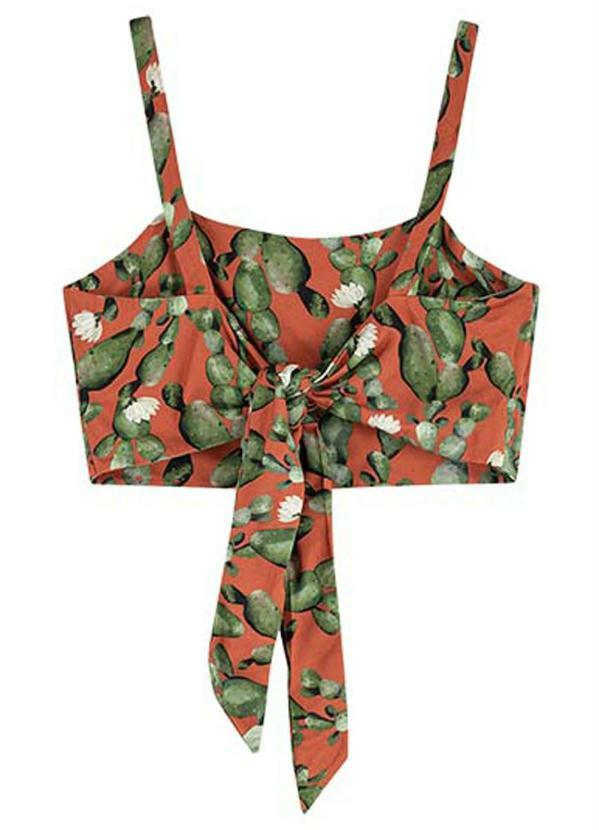 

Blusa Salmão Cropped Cactos, Laranja