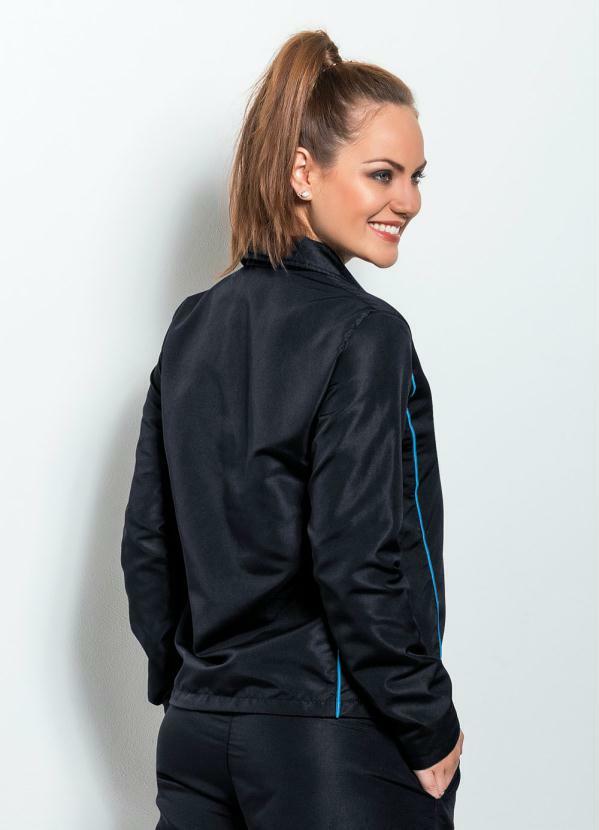 

Jaqueta Esportiva Preta em Poliéster, Preto