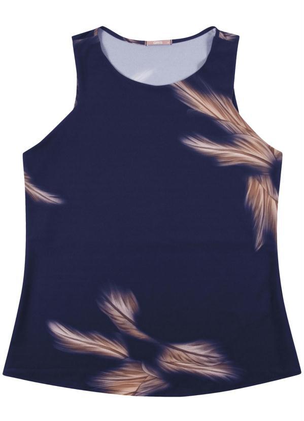 

Blusa em Tecido Estampada Azul
