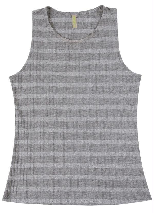 

Blusa Estilo Regata Listrada Cinza
