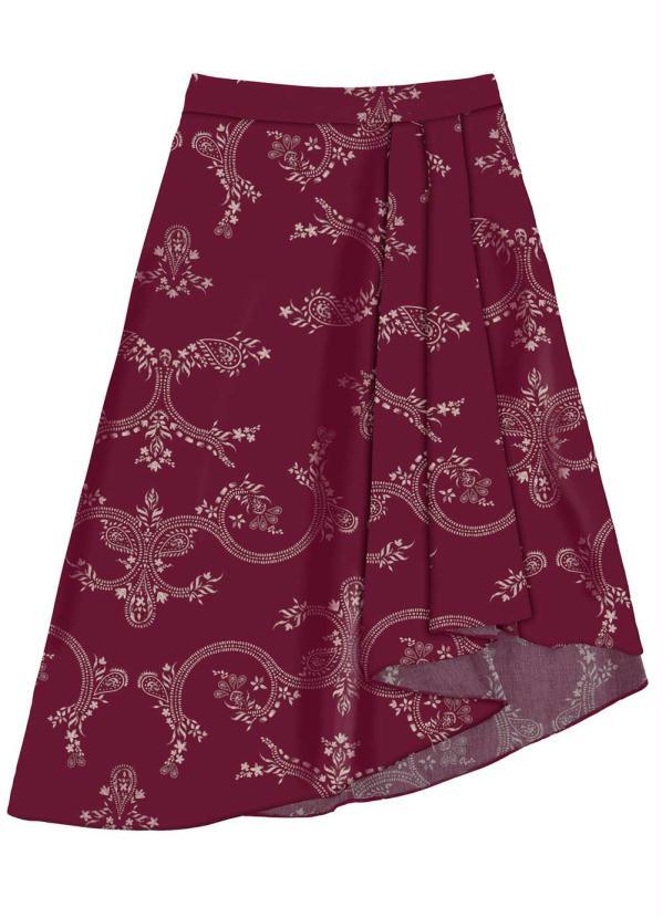 

Saia Midi Tecido Rayon Bali Vermelho