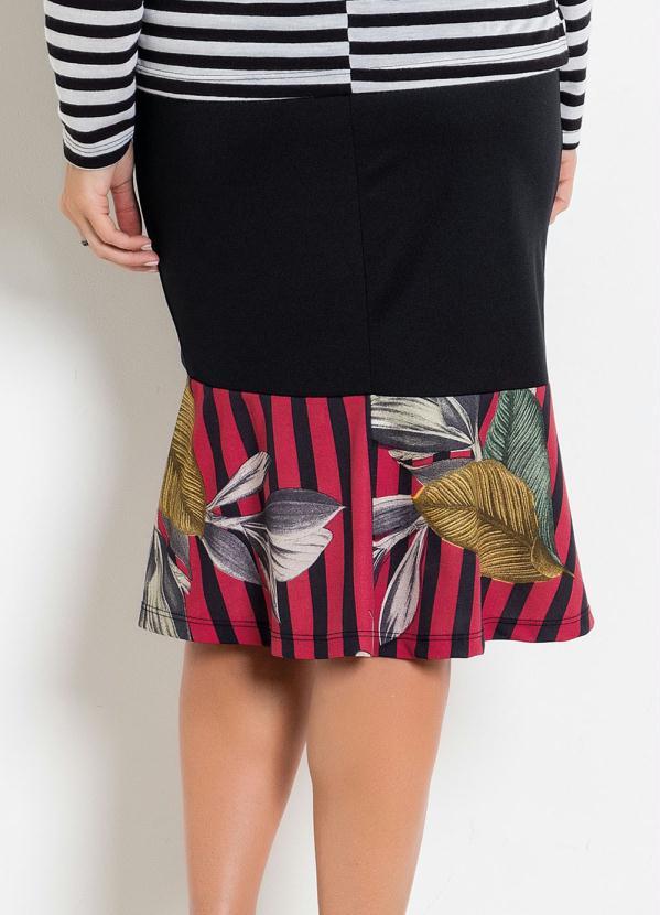 

Saia Preta com Babado Moda Evangélica, Preto