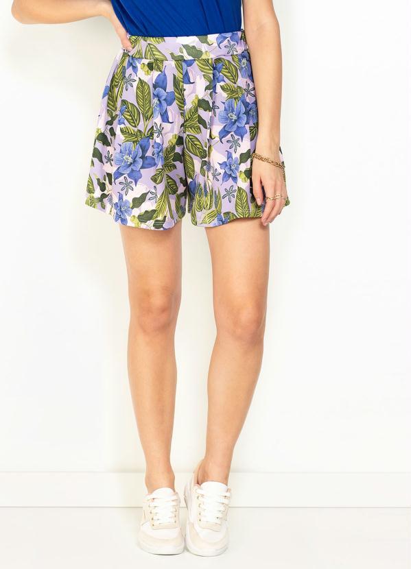 Vista 2 Short Floral Soltinho com Pregas Moda Pop Moda Pop