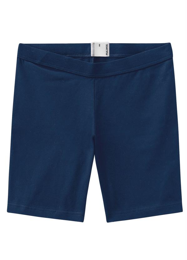 Shorts Azul Marinho Esportivo em Cotton