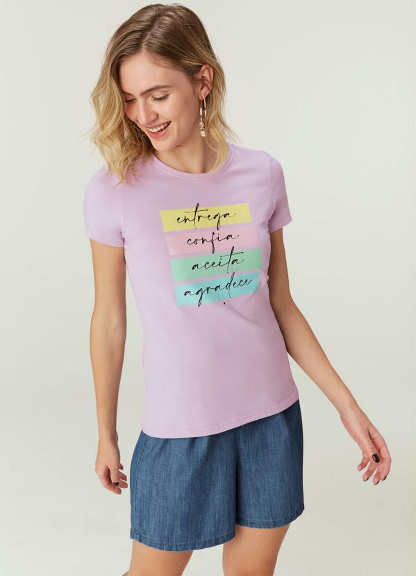 

Blusa Lilás Inscrições em Cotton, Roxo