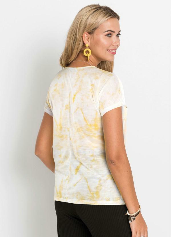 

T-Shirt com Estampa Tie Dye Amarela, Amarelo