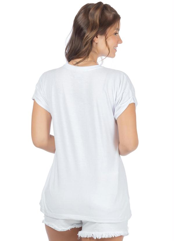 T-Shirt Feminina Estampa Baby Meia Malha Branco