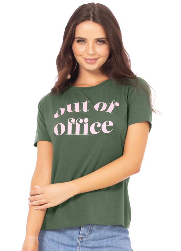 T-Shirt Feminina Estampada Verde Musgo