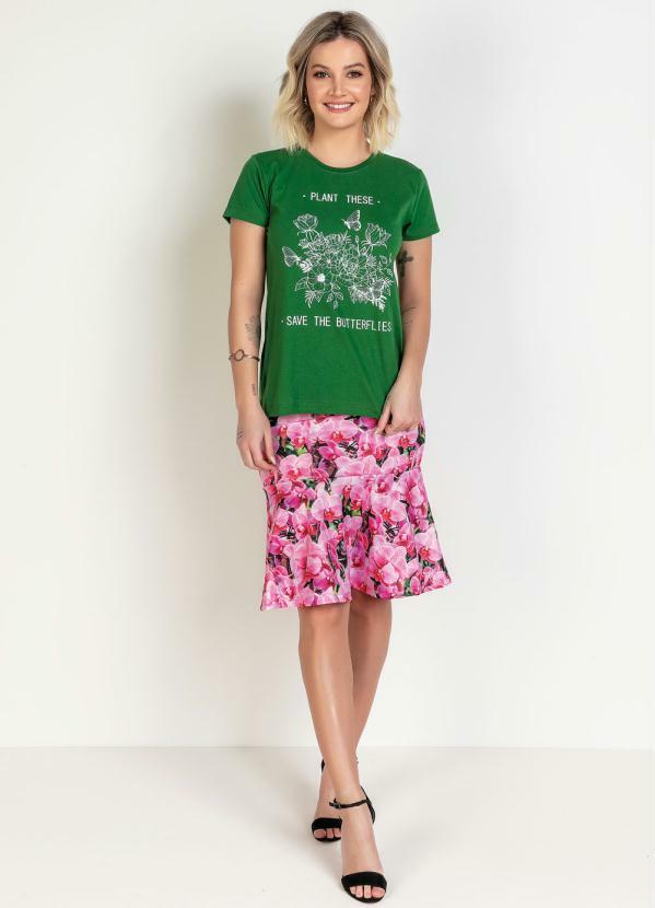 

T-Shirt Moda Evangélica com Estampa Verde