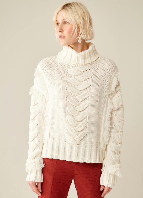 Tricot Franjas Off White