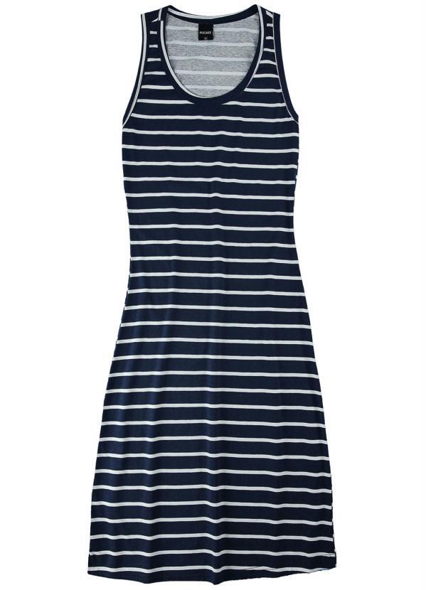 

Vestido Azul Marinho Curto Listrado