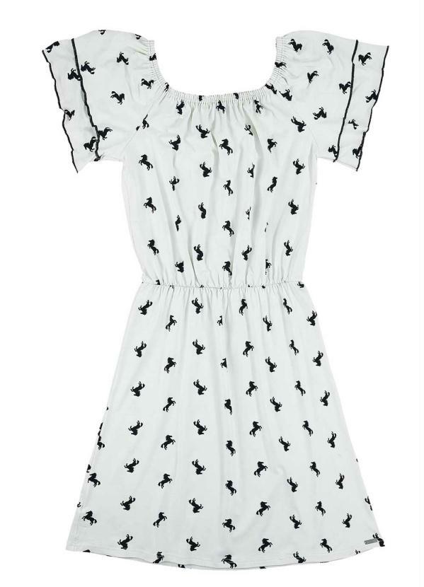 

Vestido Branco Ciganinha Cavalos