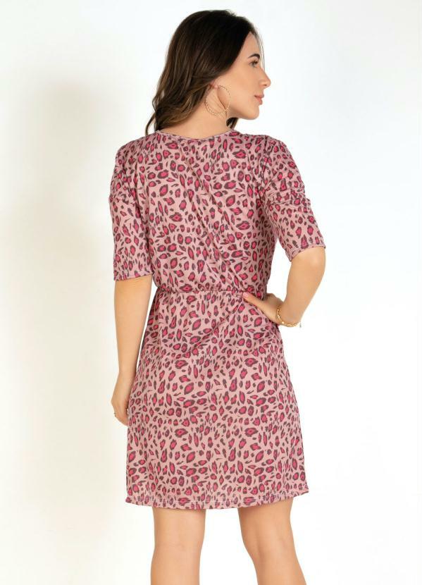 

Vestido Onça com Decote Transpassado, Rosa