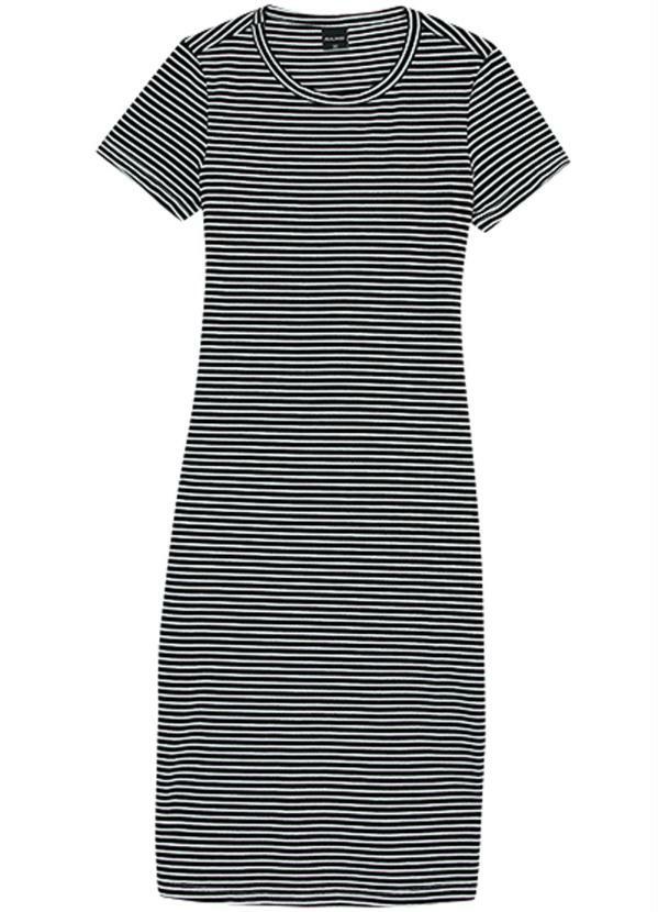 

Vestido Preto Curto Listrado