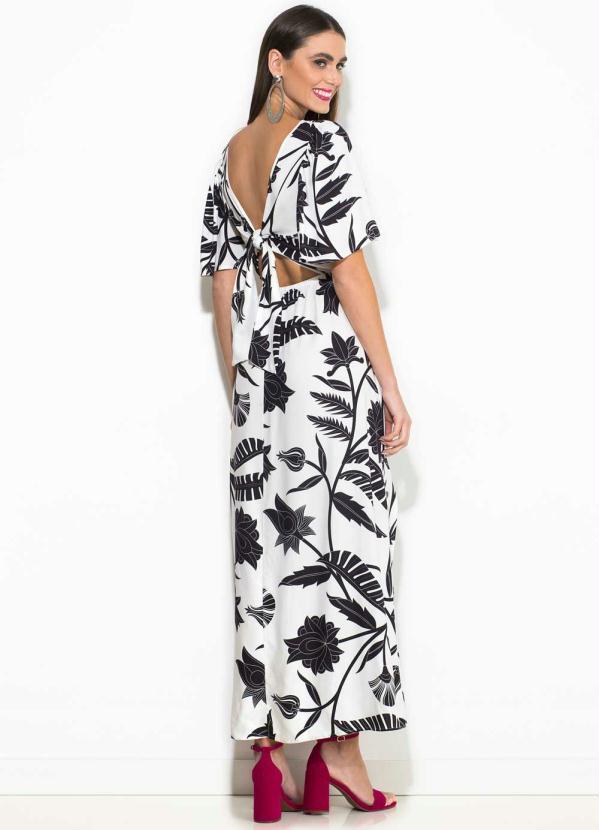 

Vestido Midi Estampado Branco