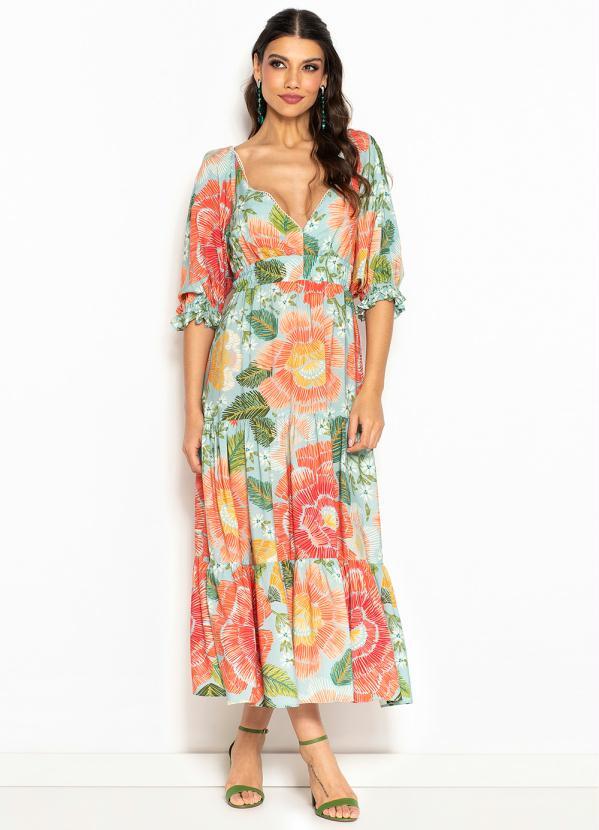 Vista 2 Vestido Cropped de Viscose Floral Julia Estampado FARM FARM