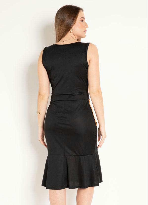 

Vestido Justo Preto e Caramelo Moda Evangélica