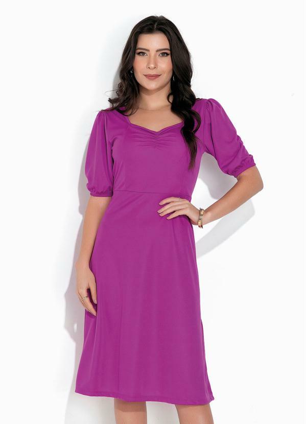 Vista 2 Vestido Rosa com Decote Princesa Rosalie Rosalie