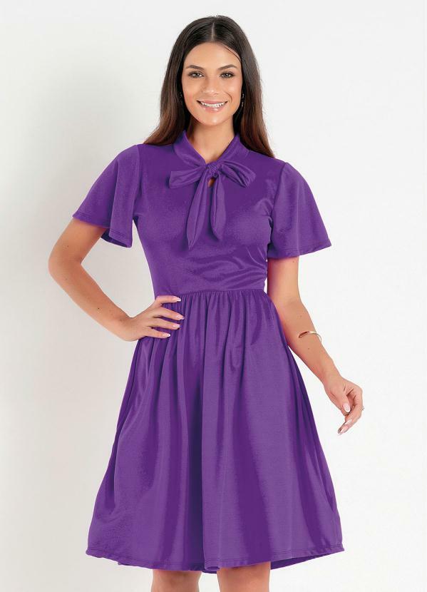 Vista 2 Vestido Roxo com Amarração Rosalie Rosalie