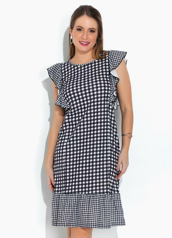 Vista 2 Vestido Xadrez com Babado Rosalie Rosalie