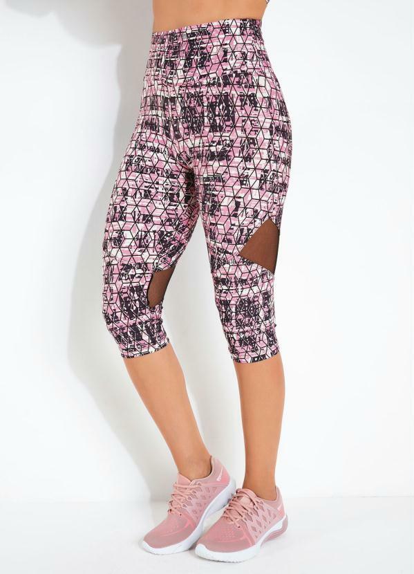 Vista 2 Calça Rosa Cós 360º Sawary Fitness Sawary Fitness