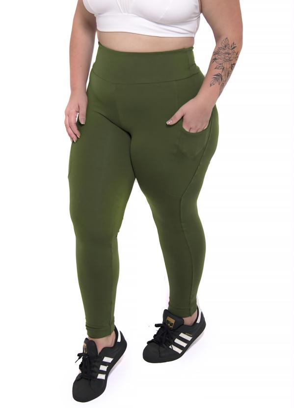 Calça Legging Plus Size Supplex® Bolso Verde