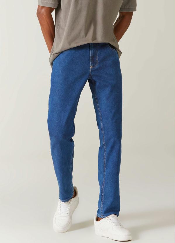 Calça Slim Jeans Flex Masculina Azul