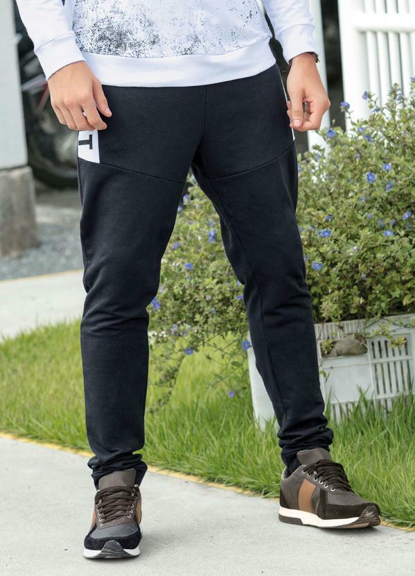 Vista 2 Calça com Estampa Alright Preta Moda Pop Moda Pop