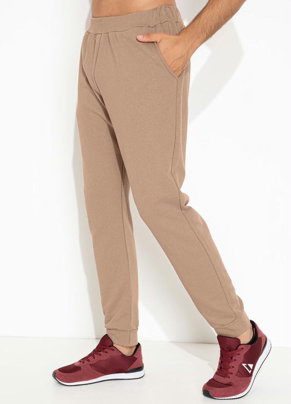 Calça Marrom Claro com Bolsos Funcionais