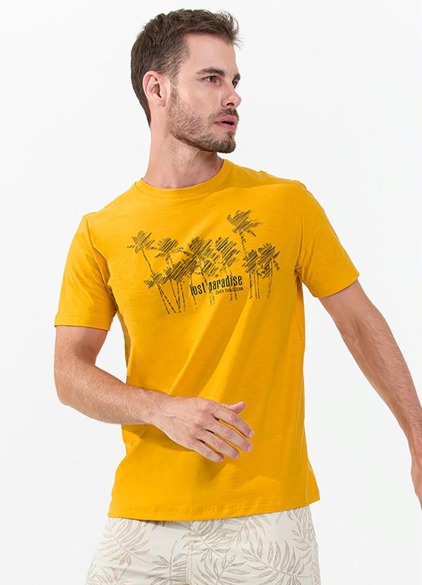 Camisa Masculina Estampa Beach Amarelo